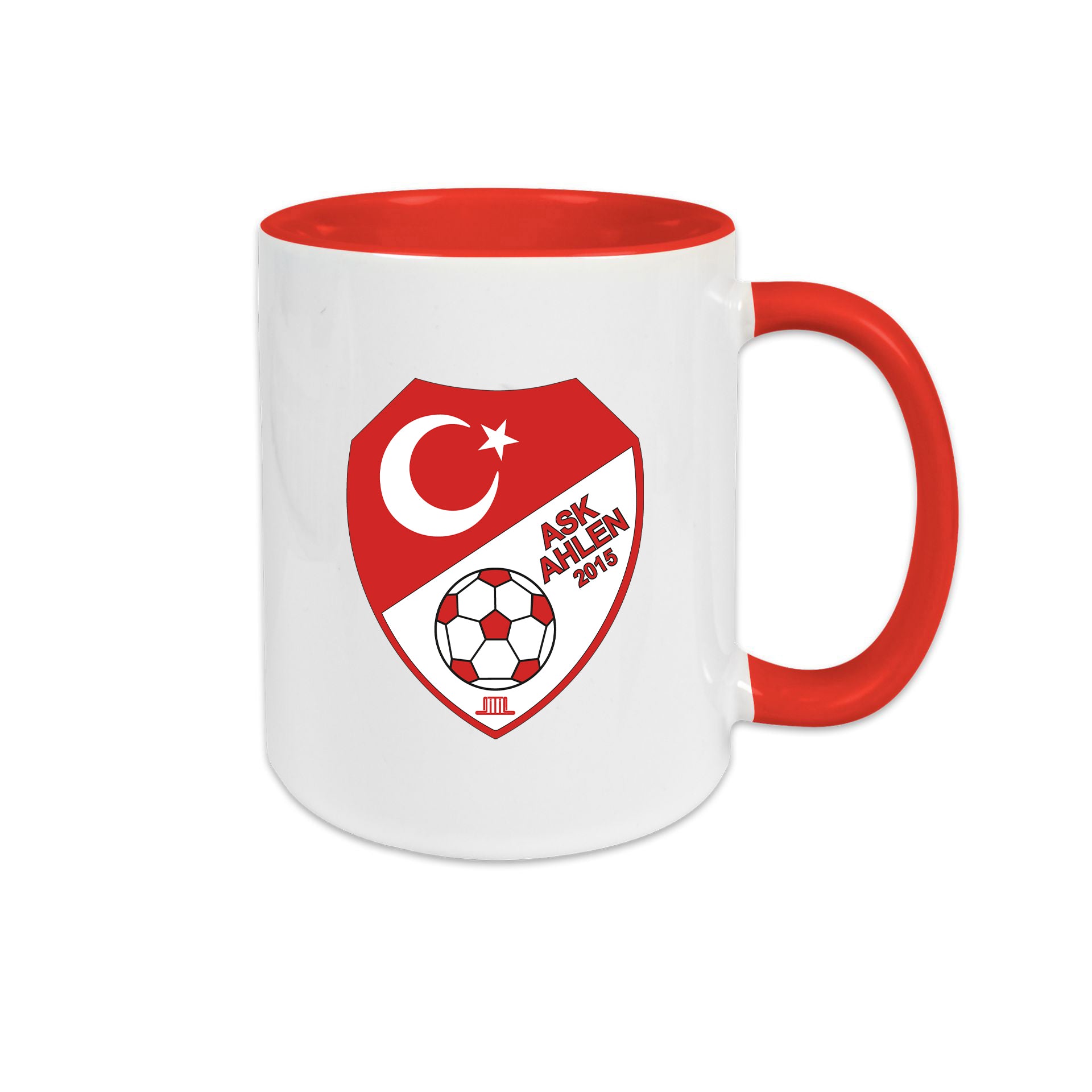 Tasse mit Logo Weiss/Rot